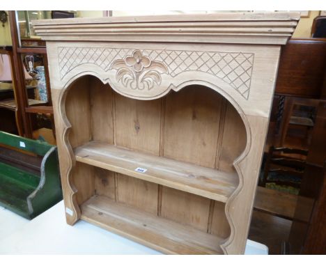 Carved pine shelf unit 