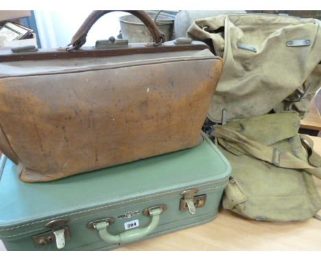 Leather doctors bag, vintage suitcase, rucksack etc 