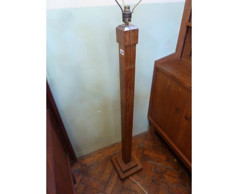 Art Deco oak standard lamp 