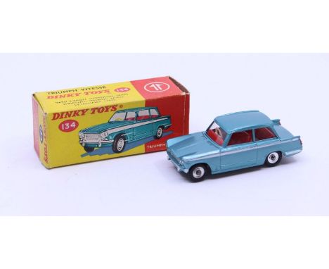 Dinky: A boxed Dinky Toys, Triumph Vitesse, Reference No. 134, metallic green body, red interior. Original box, general wear 