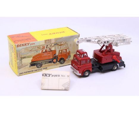 Dinky: A boxed Dinky Toys, Jones Fleetmaster Cantilever Crane, Reference No. 970, red body with white ladder. Original box, g