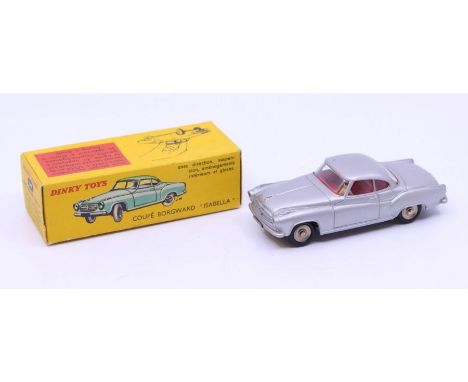 Dinky: A boxed French Dinky Toys, Coupe Borgward "Isabella", Reference No. 549, silver body with red interior. Original box, 