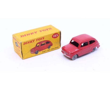 Dinky: A boxed Dinky Toys, Fiat 600 Saloon, Reference No. 183, red body, silver trim. Original box, general wear expected wit