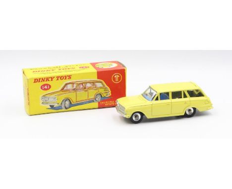 Dinky: A boxed Dinky Toys, Vauxhall Victor Estate Car, Reference No. 141, yellow body with blue interior. Original box, gener