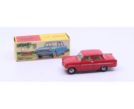 Dinky: A boxed French Dinky Toys, Opel "Kadett", Reference No. 540, red body with white interior. Original box, general wear 
