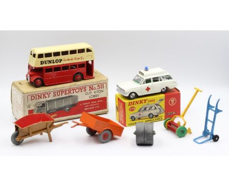 Dinky: A collection of assorted unboxed Dinky Toys, together with a boxed Dinky Toys, Vauxhall Ambulance, Reference No. 278, 