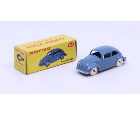 Dinky: A boxed Dinky Toys, Volkswagen, Reference No. 181, blue body with treaded tyres and silver tyre hubs, incorrect colour