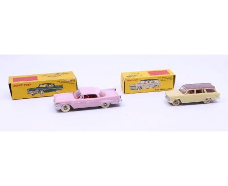 Dinky: A boxed French Dinky Toys, Chrysler "Saratoga", Reference No. 550, pink body with faded white roof band; together with