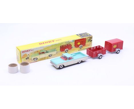 Dinky: A boxed Dinky Toys, Chevrolet Pick Up and Trailers, Reference No. 448, two-tone turquoise and white, with two silver a