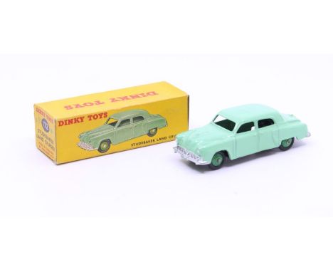 Dinky: A boxed Dinky Toys, Studebaker Land Cruiser, Reference No. 172, pale green with silver trim, correct colour spot. Orig