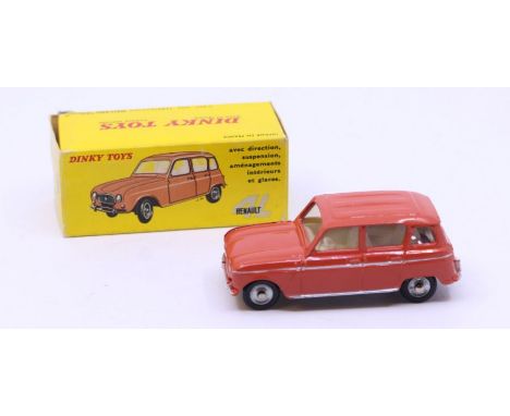 Dinky: A boxed French Dinky Toys, Renault 4L, Reference No. 518, red-brown body with silver trim and and off-white interior. 