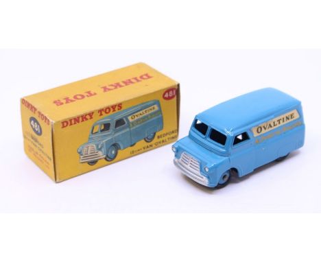 Dinky: A boxed Dinky Toys, Bedford 10 CWT Van 'Ovaltine', Reference No. 481, blue body. Original box, general wear expected w