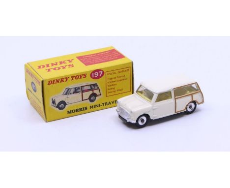 Dinky: A boxed Dinky Toys, Morris Mini-Traveller, Reference No. 197, off-white body, wood effect trim, lemon interior. Origin