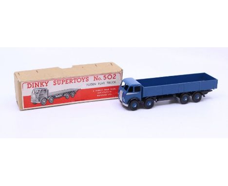 Dinky: A Dinky Toys, Foden Diesel 8-Wheel Wagon, Reference No. 501, blue body with silver flash. Contained within incorrect D