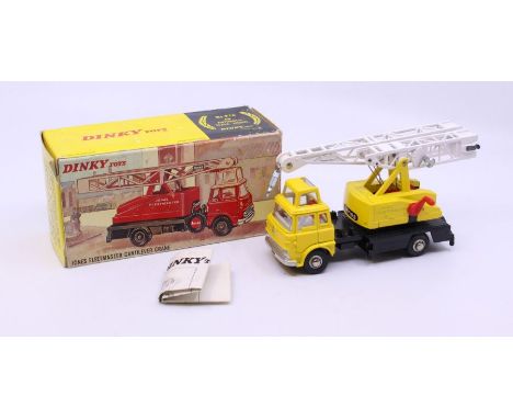 Dinky: A boxed Dinky Toys, Jones Fleetmaster Cantilever Crane, Reference No. 970, yellow body with white ladder. Original box