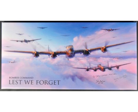 Remembering The Lancaster Bomber - ' Bomber Command - Lest We Forget ' - digital composite artwork print on canvas, having be