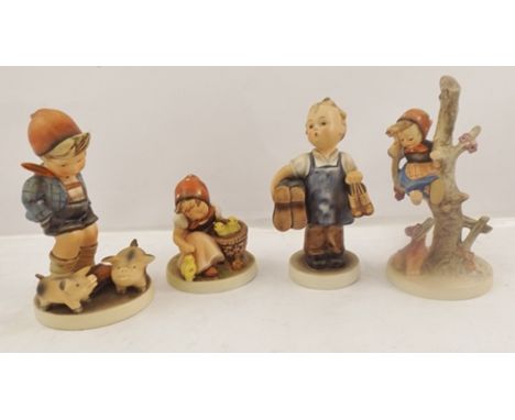 THREE LARGE HUMMEL FIGURES and one small 