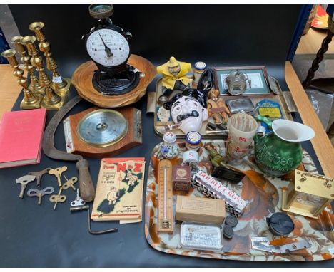 A Large collection of vintage collectables includes ardbeg single Islay scotch whisky &amp; vintage scales 