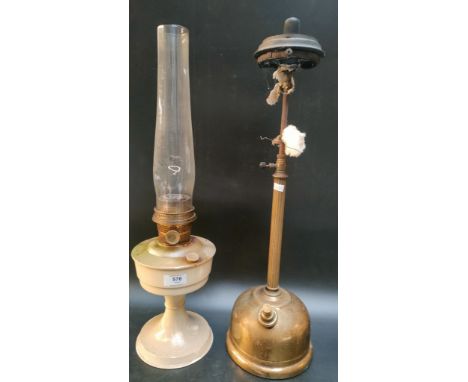 A Hendon tilley oil lamp [no shade] &amp; A super Aladdin oil lamp [60cm] 