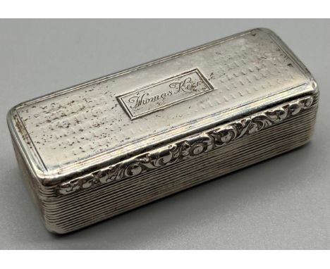 Georgian Birmingham silver snuff box, produced by Edward Smith. [1.8x6.5x2.8cm] 