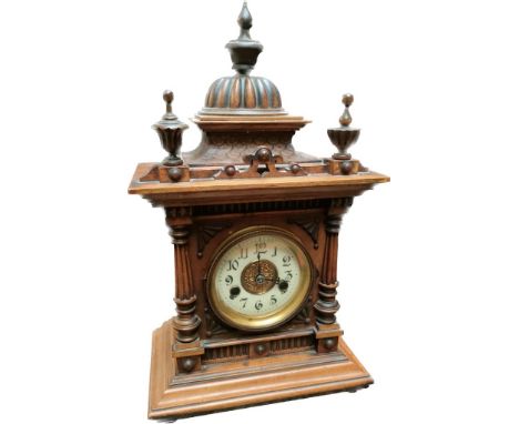 A 19th century 'The Greenwich clock' by W.E Watts of Nottingham with key &amp; pendulum &amp; original label [45cm] 