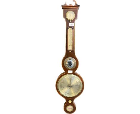 Victorian P. Campioni- Edinburgh Mahogany cased wall barometer. [97.5cm high] 