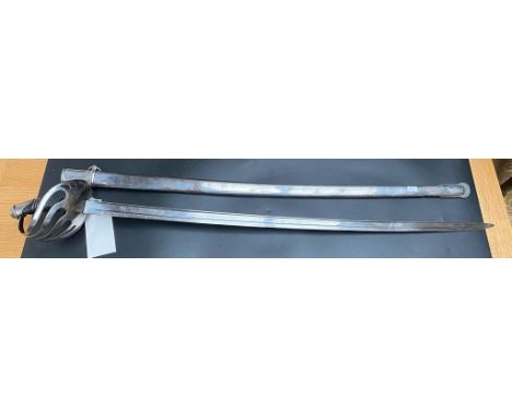 A French cavalry saber circa 1891-1893 made for the Chilean army [ See Star in shield emblem on blade] Ricasso. Unit/ regimen
