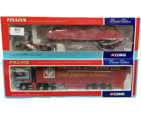 A collection of two corgi Pollock lorry vehicles to include flat bed lorry 