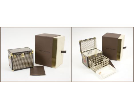 LOUIS VUITTON MODEL LADIES' HAT TRUNK, 9.5cm W x 6.25cm D x 7.5cm H, plus original box.