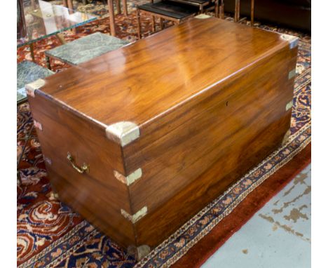 TRUNK, early 20th century, camphorwood and brass bound, with rising lid, 92cm W x 51cm D x 49cm H.