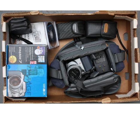 a Minolta Dimage 7 camera and others, A boxed minolta Dimage 7 camera with accessories ans other cameras (a lot)