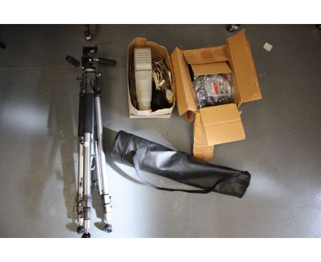 A Calumet Tripod, together with other items including two projectors and more (a lot)