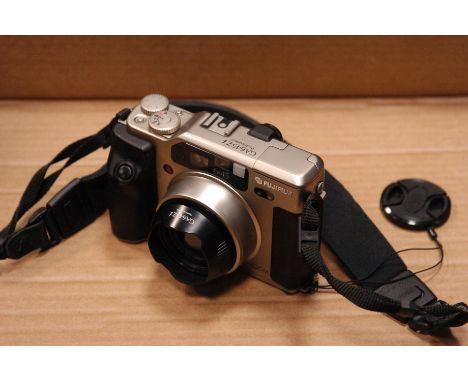 Fuji GA645Zi camera, with lens hood and strap