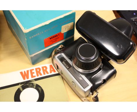 Werra camera, type 1 camera with case, hood, cap and instructions in makers box