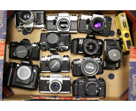 Various Cameras: quantity of various cameras including, Fujifilm S2 Pro, Praktina FX, with Carl Zeiss Jena Biotar f/2 58mm, O