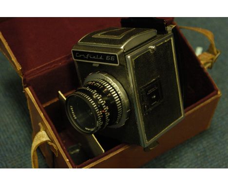 A Cofrield 66 Camera, with Lumax f/3.5 95mm lens, in maker's case
