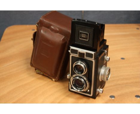 A Zeiss Ikon Ikoflex TLR Camera, in maker's case
