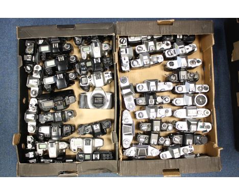 Various Camera Bodies: quantity of various camera bodies including, Nikon F60, Minolta SR-7, and more (2 boxes)