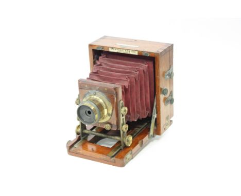 A J. Lancaster 1891 Instantograph Quarter-Plate Field Camera, with J. Lancaster lens, lacking focusign screen