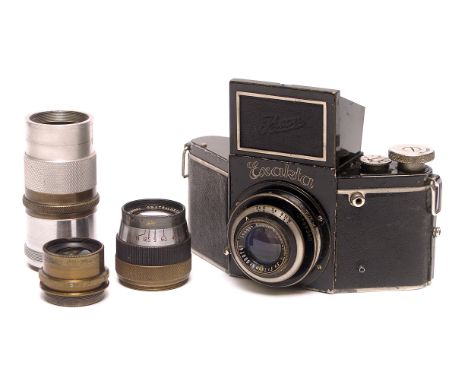 An Ihagee Exakta Camera, with Ihagee Exaktar f/3.5 75mm lens, together with various accessories (a lot)