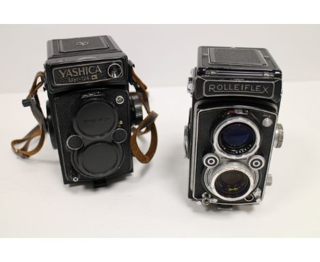 A Rolleiflex TLR Camera, a F3.5 model with a f/3.5 75mm Tessar with a Yashicamat 124G (2)