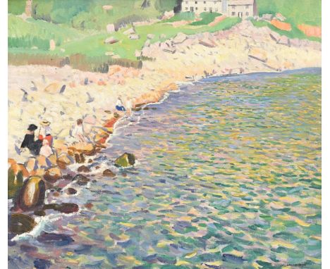 λ DAME LAURA KNIGHT (BRITISH 1877-1970)  LAMORNA COVE NO.7 (A STONY BEACH) Oil on canvas  Signed (lower right) 45.5 x 51cm (1