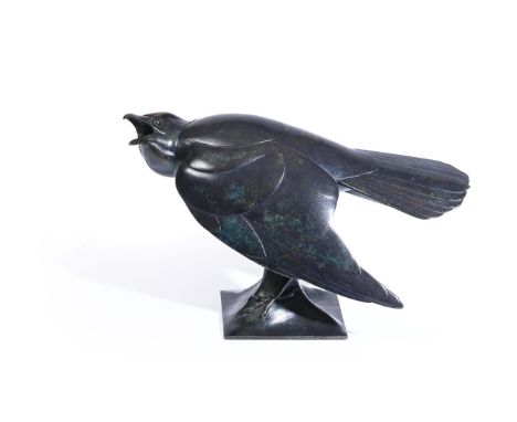 λ GEOFFREY DASHWOOD (BRITISH B. 1947) CARRION CROW Bronze with a green/black patina Signed and numbered 1/12 (to the base) 25