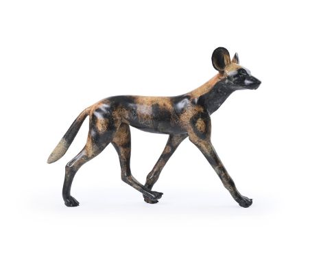 λ ADAM BINDER (BRITISH B. 1970) WILD DOG  Bronze Signed and numbered 4/13 (to underside of the dog's left front paw) 22 x 30c