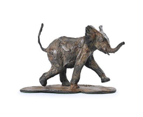 λ HAMISH MACKIE (BRITISH B. 1973) ELEPHANT CALF  Bronze Signed, dated 2009 and numbered 7/35 (to base) 21 x 32cm (8¼ x 12½ in