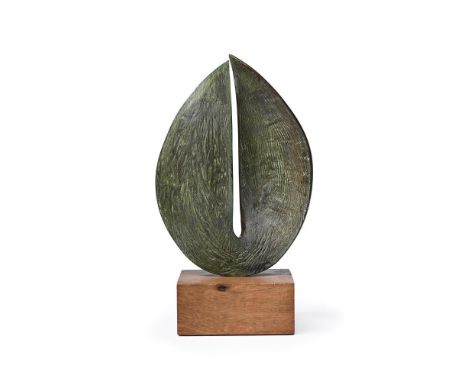 λ  MARGARET LOVELL (BRITISH B. 1939) BARQUENTINE II Bronze with green patina  Signed and titled (to label on underside of woo