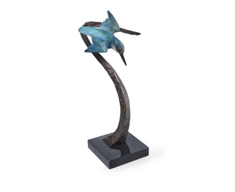 λ HAMISH MACKIE (BRITISH B. 1973) KINGFISHER  Bronze Signed, dated 2010 and numbered 10/25  Height (excluding base): 43.5cm (