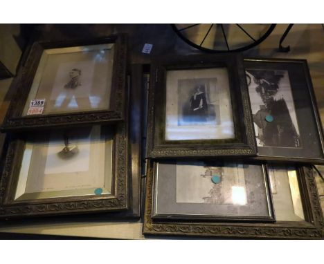 Four vintage oak framed picture dedicated to Bowden of Winsford and three further pictures. Not available for in-house P&amp;
