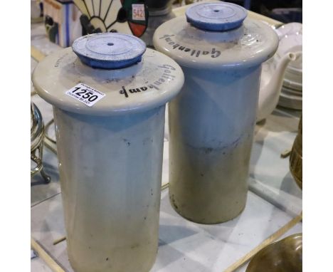 Pair of antique ceramic Gallen temperature water filters. Not available for in-house P&amp;P, contact Paul O'Hea at Mailboxes
