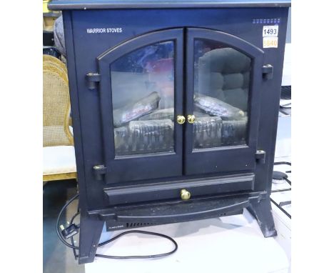 Warrior log effect 1800w electric fire (unchecked). Not available for in-house P&P, contact Paul O'Hea at Mailboxes on 01925 